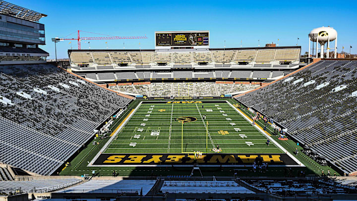 Iowa's Kinnick Stadium begins to fill up on game day.