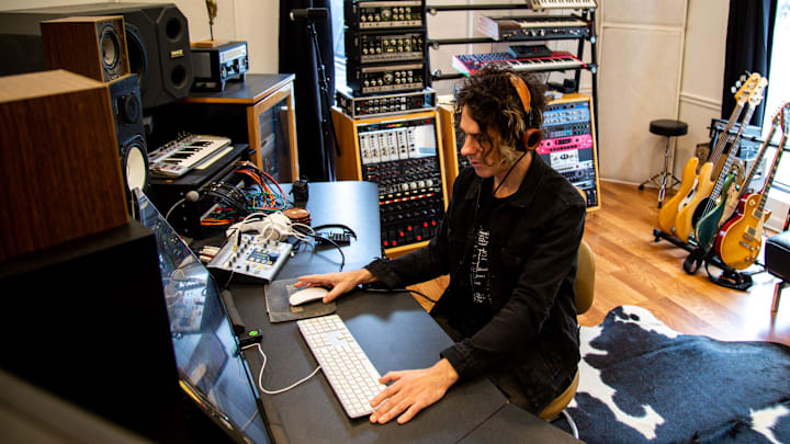 Matt Mahaffey looks over his work at his recording studio Tuesday, Sept. 25, 2018, in Nashville, Tenn. Matt Mahaffey looks over his work at his recording studio Tuesday, Sept. 25, 2018, in Nashville, Tenn.