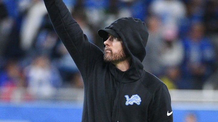 Eminem before the game between the Detroit Lions and the New York Jets at Ford Field. Eminem before the game between the Detroit Lions and the New York Jets at Ford Field.