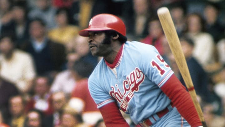 May 1972; Detroit, MI, USA; FILE PHOTO; Chicago White Sox first baseman Dick Allen in action against the Detroit Tigers during the 1972 season at Tiger Stadium. May 1972; Detroit, MI, USA; FILE PHOTO; Chicago White Sox first baseman Dick Allen in action against the Detroit Tigers during the 1972 season at Tiger Stadium.