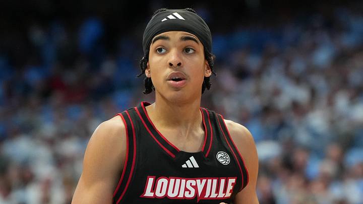 Feb 23, 2026; Chapel Hill, North Carolina, USA; Louisville Cardinals guard Mikel Brown Jr. (0) on the court in the second half at Dean E. Smith Center. Mandatory Credit: Bob Donnan-Imagn Images Feb 23, 2026; Chapel Hill, North Carolina, USA; Louisville Cardinals guard Mikel Brown Jr. (0) on the court in the second half at Dean E. Smith Center. Mandatory Credit: Bob Donnan-Imagn Images