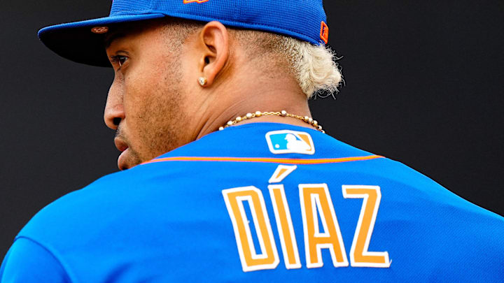 Feb 16, 2023; Port St. Lucie, FL, USA; New York Mets relief pitcher Edwin Diaz (39) during spring