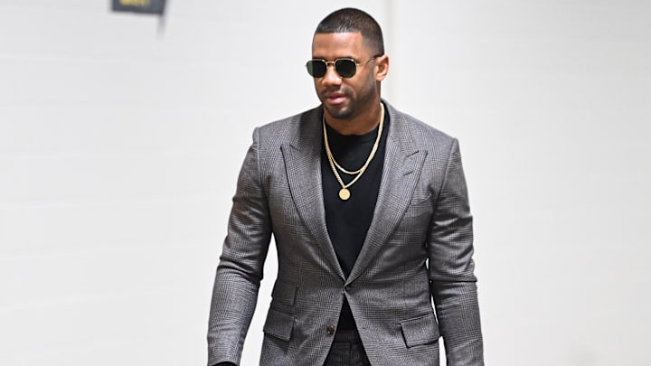 Pittsburgh Steelers quarterback Russell Wilson arrives for a game against the Baltimore Ravens.