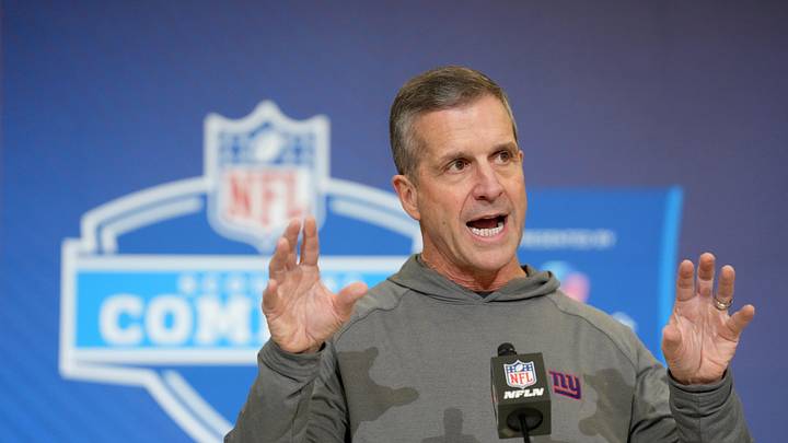 New York Giants coach John Harbaugh. New York Giants coach John Harbaugh.