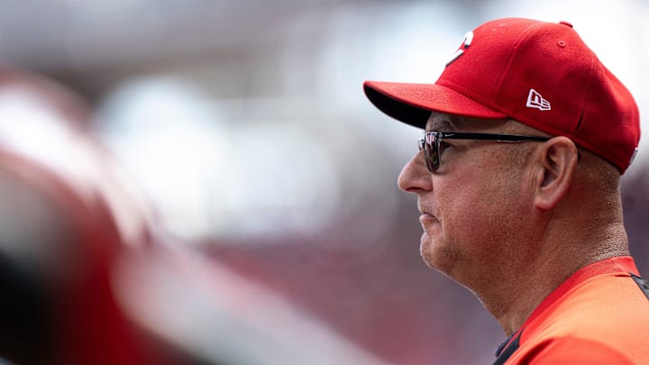 Cincinnati Reds manager Terry Francona looks on in the sixth inning between Cincinnati Reds and New York Mets at Great American Ball Park in Cincinnati on Sept. 7, 2025.