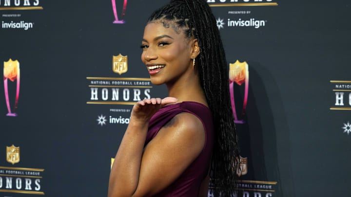 Taylor Rooks appears on the red carpet prior to the NFL Honors awards presentation at YouTube Theater. Taylor Rooks appears on the red carpet prior to the NFL Honors awards presentation at YouTube Theater.