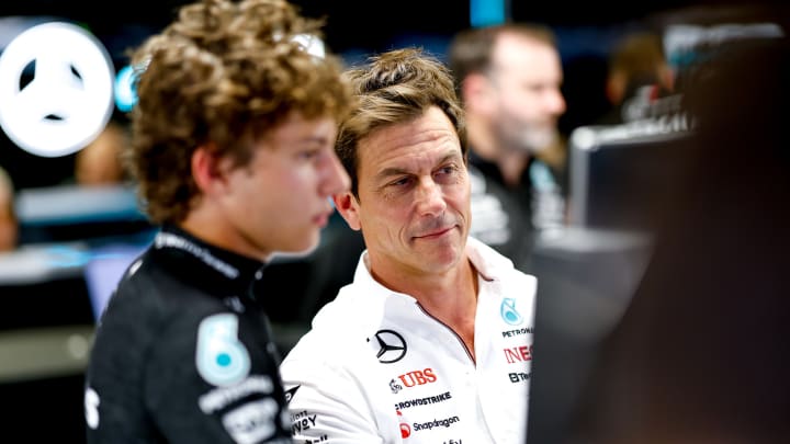 Andrea Kimi Antonelli and Toto Wolff | 2024 Italian Grand Prix, Friday - Jiri Krenek Andrea Kimi Antonelli and Toto Wolff | 2024 Italian Grand Prix, Friday - Jiri Krenek