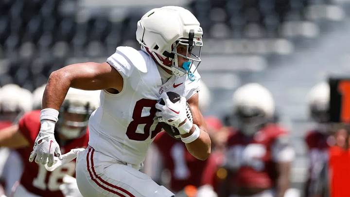 8/13/26 MFB Fall Camp practice 8 Scrimmage 1Alabama Tight End Kaleb Edwards (81)Photo by Kent Gidley 8/13/26 MFB Fall Camp practice 8 Scrimmage 1Alabama Tight End Kaleb Edwards (81)Photo by Kent Gidley