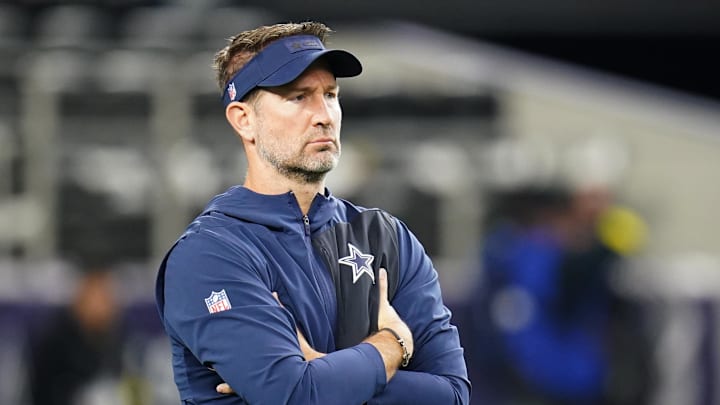 Dallas Cowboys head coach Brian Schottenheimer before a game against the Minnesota Vikings at AT&T Stadium.