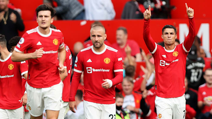 Cristiano Ronaldo et ses partenaires sur la pelouse d'Old Trafford lors de la victoire face à Newcastle (4-1).
