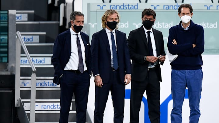 Fabio Paratici, Pavel Nedved, Andrea Agnelli e John Elkann