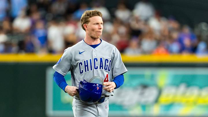 Aug 25, 2026; Phoenix, Arizona, USA; Chicago Cubs outfielder Pete Crow-Armstrong against the Arizona Diamondbacks at Chase Field. Mandatory Credit: Mark J. Rebilas-Imagn Images