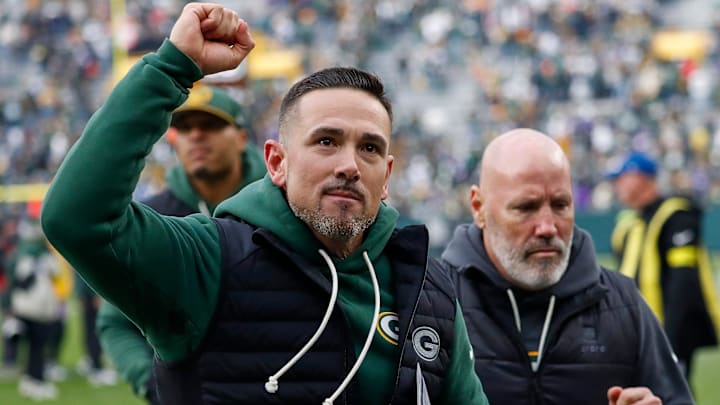 Green Bay Packers head coach Matt LaFleur pumps his fist as he runs off the field after defeating the Minnesota Vikings on Sunday, November 23, 2025, at Lambeau Field in Green Bay, Wis. The Packers won the game, 23-6.
Tork Mason/USA TODAY NETWORK-Wisconsin Green Bay Packers head coach Matt LaFleur pumps his fist as he runs off the field after defeating the Minnesota Vikings on Sunday, November 23, 2025, at Lambeau Field in Green Bay, Wis. The Packers won the game, 23-6.
Tork Mason/USA TODAY NETWORK-Wisconsin