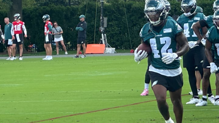 Eagles rookie WR Giles Jackson. Eagles rookie WR Giles Jackson.
