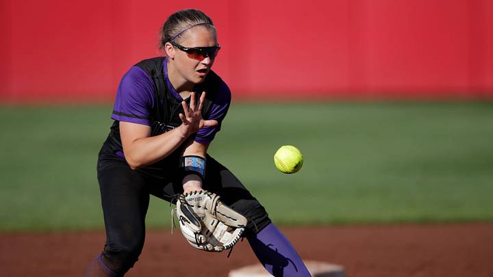Mosinee High School shortstop Taelyn Jirschele (23) fields a hard-hit ground ball versus Waupun during the WIAA Division 2 championship game on June 08, 2024.