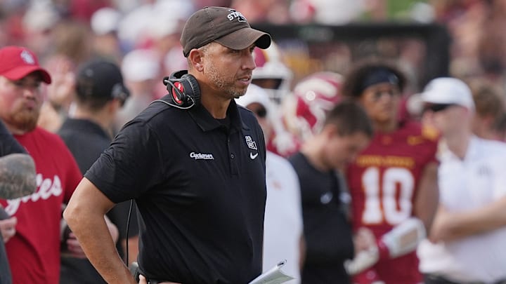  Matt Campbell watches from the Iowa State sideline earlier this season.