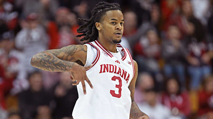 Indiana's Lamar Wilkerson celebrates after making a 3-pointer Nov. 12, 2025, against Milwaukee at Simon Skjodt Assembly Hall. Indiana's Lamar Wilkerson celebrates after making a 3-pointer Nov. 12, 2025, against Milwaukee at Simon Skjodt Assembly Hall.