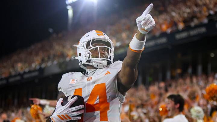 Sep 12, 2026; Atlanta, Georgia, USA; Tennessee Volunteers wide receiver Braylon Staley (14) celebrates after a touchdown catch against the Georgia Tech Yellow Jackets in the second quarter at Bobby Dodd Stadium at Hyundai Field. Mandatory Credit: Brett Davis-Imagn Images Sep 12, 2026; Atlanta, Georgia, USA; Tennessee Volunteers wide receiver Braylon Staley (14) celebrates after a touchdown catch against the Georgia Tech Yellow Jackets in the second quarter at Bobby Dodd Stadium at Hyundai Field. Mandatory Credit: Brett Davis-Imagn Images