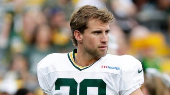 Rookie kicker Trey Smack is shown at Packers Family Night. Rookie kicker Trey Smack is shown at Packers Family Night.