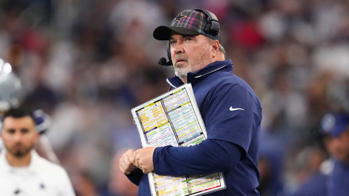 Dallas Cowboys head coach Mike McCarthy on the sideline against the Detroit Lions. 