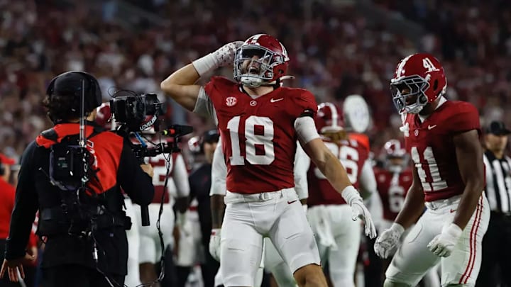 Alabama Defensive Back Bray Hubbard (18) in action against LSU at Bryant-Denny Stadium in Tuscaloosa, AL on Saturday, Nov 8, 2025.