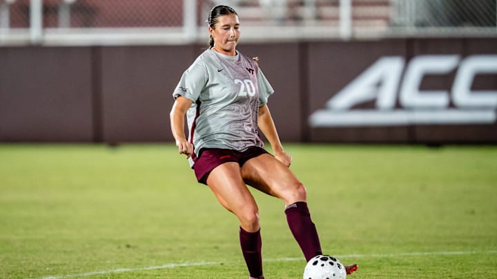 Kylie Marschall corrals the ball for the Hokies.