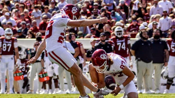 Oklahoma kicker Tate Sandell, punter Jacob Ulrich Oklahoma kicker Tate Sandell, punter Jacob Ulrich