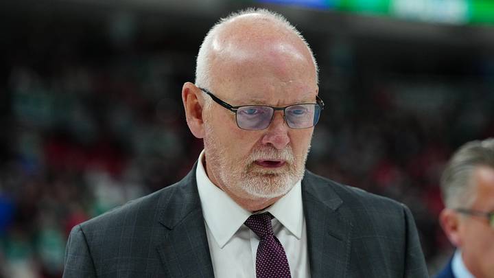 Feb 27, 2025; Raleigh, North Carolina, USA; Buffalo Sabres head coach Lindy Ruff comes off the ice after their loss to the Carolina Hurricanes at Lenovo Center. Mandatory Credit: James Guillory-Imagn Images Feb 27, 2025; Raleigh, North Carolina, USA; Buffalo Sabres head coach Lindy Ruff comes off the ice after their loss to the Carolina Hurricanes at Lenovo Center. Mandatory Credit: James Guillory-Imagn Images