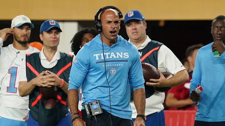Robert Saleh and the Titans are favorites against the Bears on Saturday night. Robert Saleh and the Titans are favorites against the Bears on Saturday night.