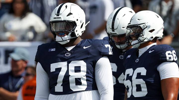 Penn State Nittany Lions offensive linesman Malachi Goodman (78) Penn State Nittany Lions offensive linesman Malachi Goodman (78)