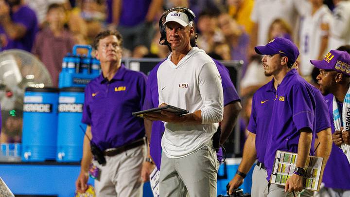 Sep 12, 2026; Baton Rouge, Louisiana, USA; LSU Tigers head coach Lane Kiffin looks on against Louisiana Tech Bulldogs during the second half at Tiger Stadium. Mandatory Credit: Stephen Lew-Imagn Images Sep 12, 2026; Baton Rouge, Louisiana, USA; LSU Tigers head coach Lane Kiffin looks on against Louisiana Tech Bulldogs during the second half at Tiger Stadium. Mandatory Credit: Stephen Lew-Imagn Images