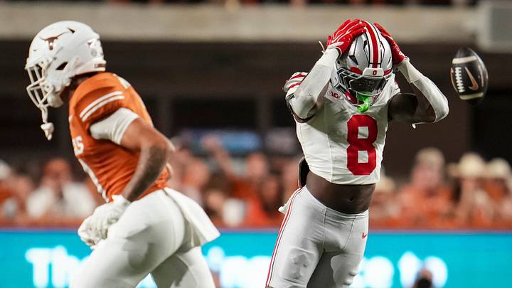 Ohio State safety Jaylen McClain reacts to a missed interception in the Buckeyes’ loss to Texas. Ohio State safety Jaylen McClain reacts to a missed interception in the Buckeyes’ loss to Texas.