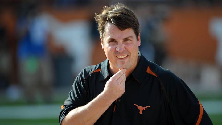 Texas Longhorns defensive coordinator Will Muschamp prior to a game against the Wyoming Cowboys