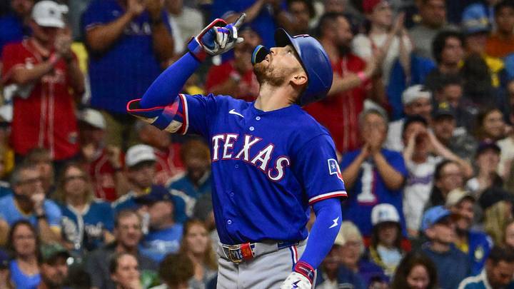 Texas Rangers right fielder Brandon Nimmo. Credit: Benny Sieu-Imagn Images Texas Rangers right fielder Brandon Nimmo. Credit: Benny Sieu-Imagn Images