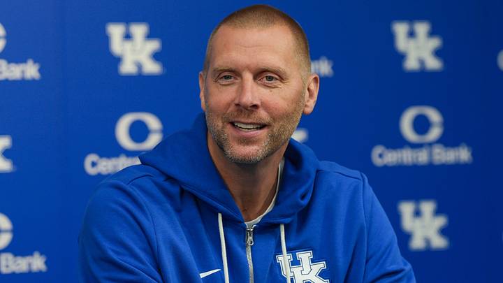 Kentucky basketball head coach Mark Pope gives an update on the upcoming 2026-27 season during a press conference in Lexington, Kentucky July 24, 2026. Kentucky basketball head coach Mark Pope gives an update on the upcoming 2026-27 season during a press conference in Lexington, Kentucky July 24, 2026.