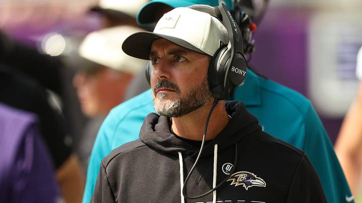Aug 22, 2026; Minneapolis, Minnesota, USA; Baltimore Ravens head coach Jesse Minter looks on during the second half against the Minnesota Vikings at U.S. Bank Stadium. Mandatory Credit: Matt Krohn-Imagn Images Aug 22, 2026; Minneapolis, Minnesota, USA; Baltimore Ravens head coach Jesse Minter looks on during the second half against the Minnesota Vikings at U.S. Bank Stadium. Mandatory Credit: Matt Krohn-Imagn Images