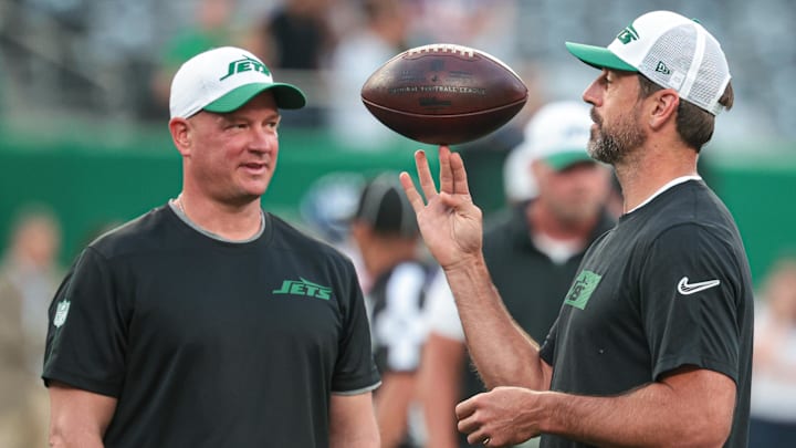 Nathaniel Hackett and Aaron Rodgers