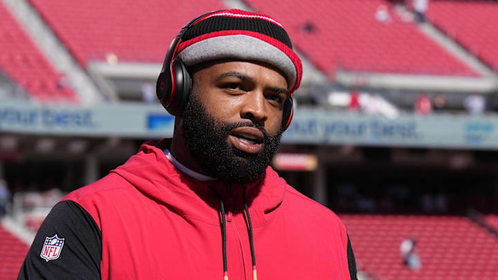 Sep 9, 2024; Santa Clara, California, USA; San Francisco 49ers offensive tackle Trent Williams (71) before the game against the New York Jets at Levi's Stadium. Mandatory Credit: Darren Yamashita-Imagn Images