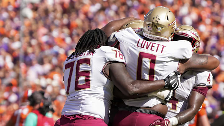 Sep 23, 2023; Clemson, South Carolina, USA; Florida State Seminoles wide receiver Keon Coleman (4),