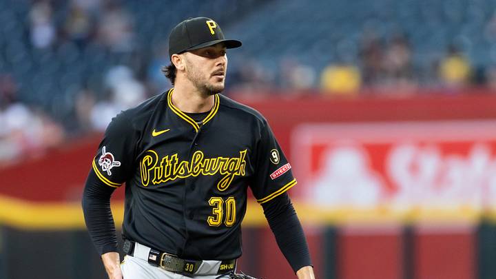 May 6, 2026; Phoenix, Arizona, USA; Pittsburgh Pirates pitcher Paul Skenes in the first inning against the Arizona Diamondbacks at Chase Field. Mandatory Credit: Mark J. Rebilas-Imagn Images