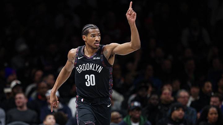 Mar 20, 2026; Brooklyn, New York, USA; Brooklyn Nets guard Ochai Agbaji (30) runs up court after a basket against the New York Knicks during the first half at Barclays Center. Mandatory Credit: Vincent Carchietta-Imagn Images Mar 20, 2026; Brooklyn, New York, USA; Brooklyn Nets guard Ochai Agbaji (30) runs up court after a basket against the New York Knicks during the first half at Barclays Center. Mandatory Credit: Vincent Carchietta-Imagn Images