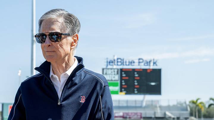 Feb 17, 2025; Lee County, FL, USA;  Boston Red Sox owner John W. Henry attends spring training at Jet Blue Park at Fenway South. Photo Credit: Chris Tilley-Imagn Images
