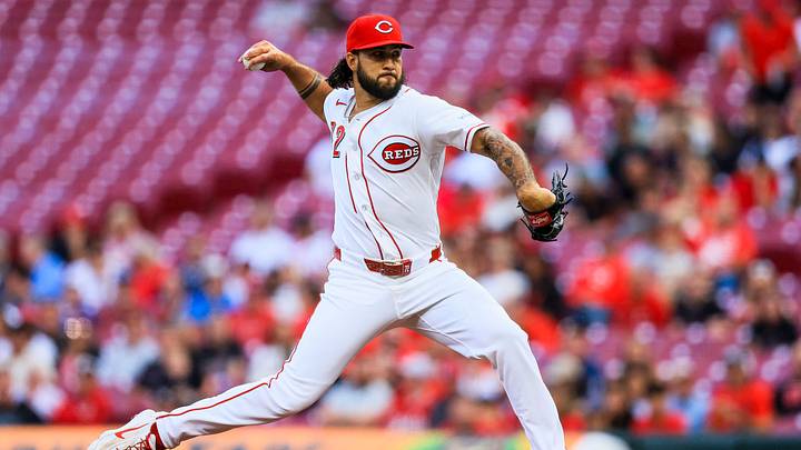 Jun 1, 2026; Cincinnati, Ohio, USA; Cincinnati Reds starting pitcher Lyon Richardson (72) pitches against the Kansas City Royals in the first inning at Great American Ball Park. Mandatory Credit: Katie Stratman-Imagn Images