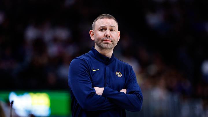 Apr 8, 2026; Denver, Colorado, USA; Denver Nuggets head coach David Adelman looks on in the second quarter against the Memphis Grizzlies at Ball Arena. Mandatory Credit: Isaiah J. Downing-Imagn Images