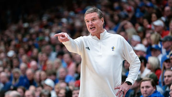 Feb 10, 2024; Lawrence, Kansas, USA; Kansas Jayhawks coach Bill Self
