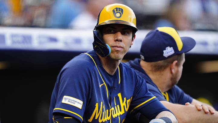 Jun 6, 2026; Denver, Colorado, USA; Milwaukee Brewers designated hitter Christian Yelich (22) before the start of the game against the Colorado Rockiesiat Coors Field. Mandatory Credit: Ron Chenoy-Imagn Images Jun 6, 2026; Denver, Colorado, USA; Milwaukee Brewers designated hitter Christian Yelich (22) before the start of the game against the Colorado Rockiesiat Coors Field. Mandatory Credit: Ron Chenoy-Imagn Images
