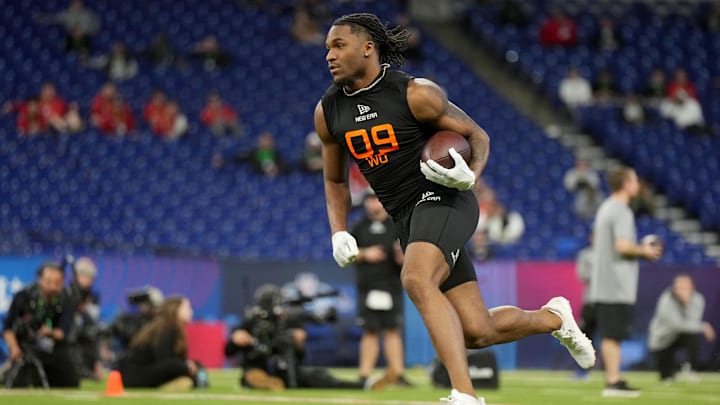 Missouri wideout Luther Burden III during the 2025 NFL Combine.