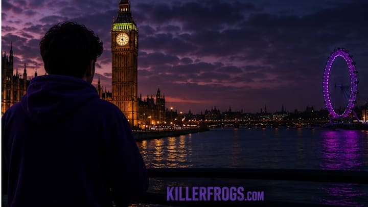 A TCU football fan in London follows the Horned Frogs from half a world away. Graphic illustration by KillerFrogs.com
