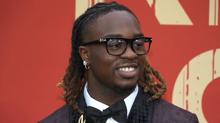 Apr 24, 2025: Boise State Broncos running back Ashton Jeanty before the 2025 NFL Draft at Lambeau Field.