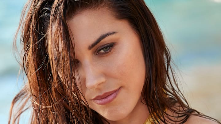 Alex Morgan was photographed by Ben Watts in St. Lucia. Alex Morgan was photographed by Ben Watts in St. Lucia.